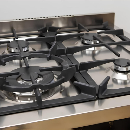 Gurari Gas-Standherd Retro Gas Elektro Standherd 60 cm Erdgas Fl.Gas 4 Kw WOK, 8 Funktionen E 614 BL