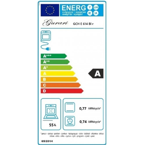 Gurari Gas-Standherd Retro Gas Elektro Standherd 60 cm Erdgas Fl.Gas 4 Kw WOK, 8 Funktionen E 614 BL