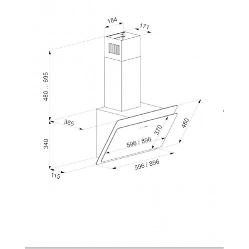 Gurari Induktions Standherd 90 cm in Schwarz E 913 BL+GCH S 411 90 BL PRIME N + Dunstabzugshaube 90 cm
