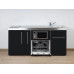 Stengel Miniküche MPGSM 180 A, 180 cm, Schwarz, Kühlschrank, Geschirrspüler, Induktion