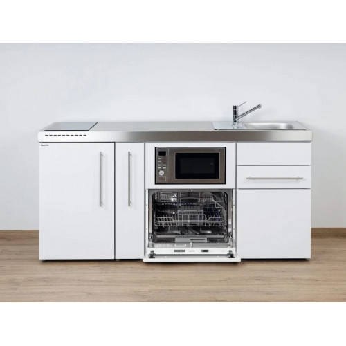 Stengel Miniküche MPGSM 180 A, Weiß, 180 cm, Kühlschrank, Geschirrspüler, Induktion