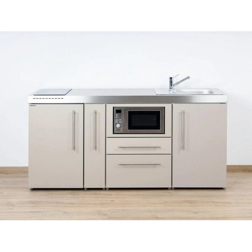 Stengel Miniküche MPM 180 A, 180 cm, Sand mit Kühlschrank, Mikrowelle, Induktion