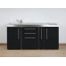 Stengel Miniküche MP 180 A Schwarz, 180 cm mit Kühlschrank und Apothekerauszug