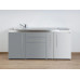 Stengel Miniküche MP 180 A, 180 cm, Edelstahl mit Kühlschrank und Induktionskochfeld
