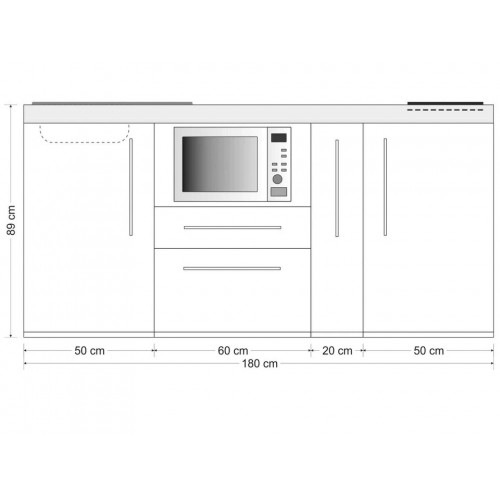 Stengel Miniküche MPM 180 A, 180 cm, Schwarz mit Kühlschrank, Mikrowelle, Induktion Stengel Miniküche MPM 180 A, 180 cm, Schwarz mit Kühlschrank, Mikrowelle, Induktion