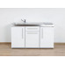 Stengel Miniküche Premiumline MP150 Weiß, Küchenzeile 150cm mit Kühlschrank