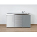 Stengel Miniküche Küchenzeile Premiumline MPS4 150 Edelstahl 150cm mit Kühlschrank und 4 Schubladen