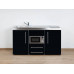 Stengel Miniküche Premiumline MPM 150 Schwarz 150cm mit Kühlschrank und Mikrowelle