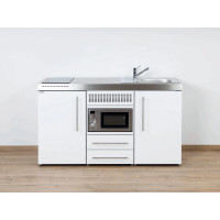 Stengel Miniküche Premiumline MPM 150 Weiß 150cm mit Kühlschrank und Mikrowelle