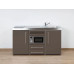 Stengel Miniküche Premiumline MPM 150 Mokka Metallic 150cm mit Kühlschrank und Mikrowelle 