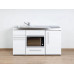 Stengel Miniküche Premiumline MPMOS 150 Weiß 150cm mit Kühlschrank und Mikrowellenofen