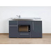 Stengel Miniküche Premiumline MPMOS 150 Schiefergrau 150cm mit Kühlschrank und Mikrowellenofen