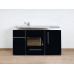 Stengel Miniküche Premiumline MPMOS 150 Schwarz 150cm mit Kühlschrank und Mikrowellenofen
