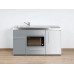 Stengel Miniküche Premiumline MPMOS 150 Edelstahl 150cm mit Kühlschrank und Mikrowellenofen