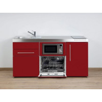 Stengel Miniküche MPGSM 170 Bordeauxrot (170 cm) mit Kühlschrank, Geschirrspüler und Mikrowelle