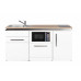 STENGEL Designline MDGSM170 Weiß – Premium Miniküche (170cm) inkl. Kühlschrank, Geschirrspüler, Mikrowelle & Softclose-Schublade