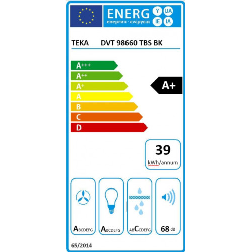 Teka DVT98660TBSBK Kopffrei-Haube mit Touchcontrol und Frischluftfunktion, 90 cm