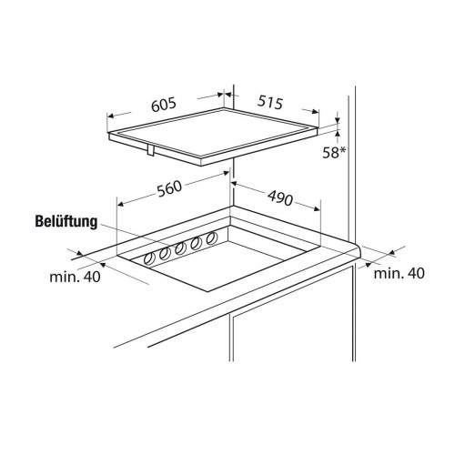 Küppersbusch KI6130.0SE Kochfeld, 60 cm, 4 Induktionzonen, glideControl+, SlimLinerahmen