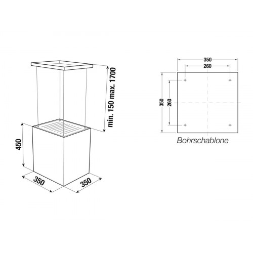 Küppersbusch DI3800.0W Inselhaube, 35cm, Weße Glaspaneele, Fernbedienung, EEK A, 771m3/h, LED, Drahtseilaufhängung