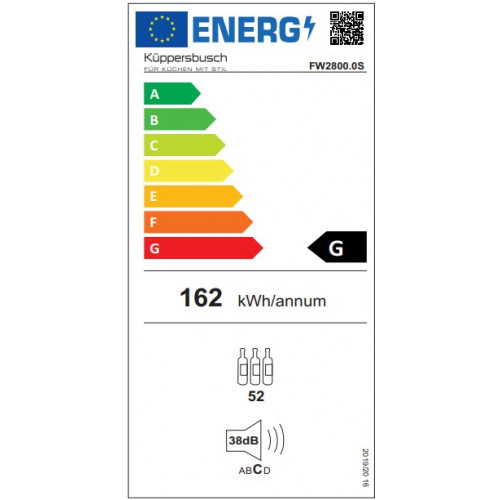Küppersbusch FWK2800.0S Einbau-Weinklimaschrank, 88cm Nische, Schwarz