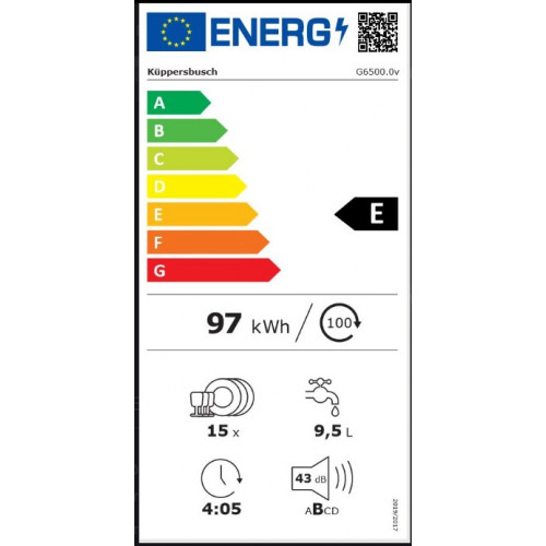 Küppersbusch G6500.0v Geschirrspüler, 60cm, vollint., Flexscharnier, Drucktasten