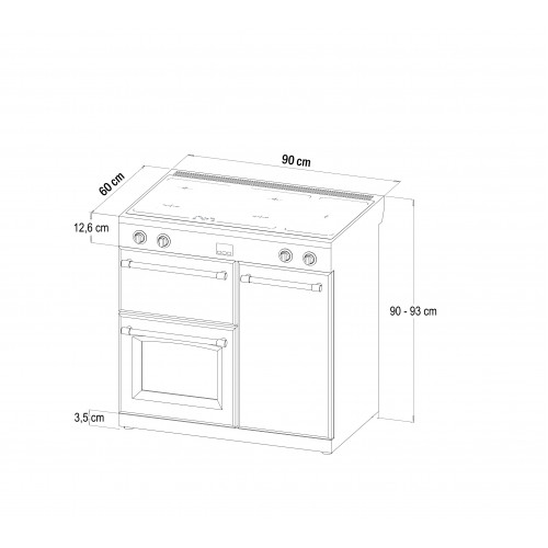 Standherd Belling Kensington 90 Ei Red elektr Standherd 90 cm Range Coocker 