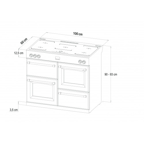 Standherd  Belling Cookcentre 90 Ei prof. Stainless Steel elektr Standherd 90 cm Range Coocker