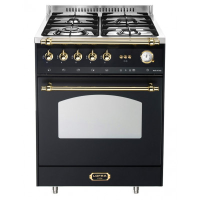 Standherd LOFRA - DOLCEVITA - GAS SINGLE OVEN 60 cm - RNM 66 GVGT/ CI - Black Messing Finish  Range Cooker