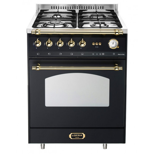 Standherd LOFRA - DOLCEVITA - GAS SINGLE OVEN 60 cm - RNM 66 GVGT/ CI - Black Messing Finish  Range Cooker