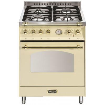 Standherd LOFRA - DOLCEVITA - SINGLE OVEN 60 cm - RBI 66 MFT/ CI - Ivory - Messing Finish Range Cooker