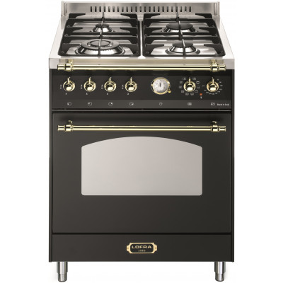 Standherd LOFRA - DOLCEVITA - SINGLE OVEN 60 cm - RNM 66 MFT/ CI - Black - Messing Finish Range Cooker