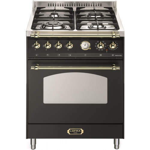 Standherd LOFRA - DOLCEVITA - SINGLE OVEN 60 cm - RNM 66 MFT/ CI - Black - Messing Finish Range Cooker