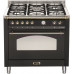 Standherd LOFRA - DOLCEVITA - SINGLE OVEN 90 cm - RNMG 96 MFT/ CI - Black - Messing Finish Range Cooker