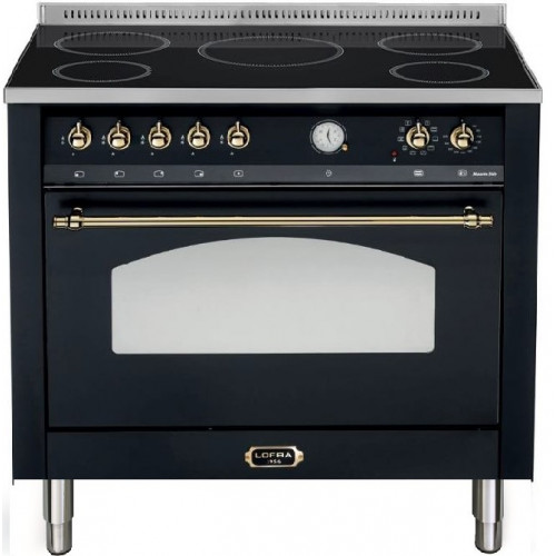 Standherd LOFRA - DOLCEVITA INDUKTION - SINGLE OVEN 90cm - RNMG 96 MFT/ 5 I - Black Messing Finish  Range Cooker