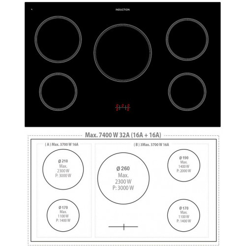 Standherd LOFRA - DOLCEVITA INDUKTION - SINGLE OVEN 90cm - RNMG 96 MFT/ 5 I - Black Messing Finish  Range Cooker