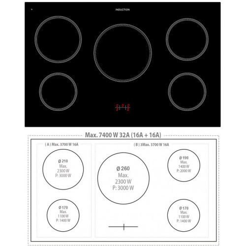 Standherd  LOFRA - DOLCEVITA INDUKTION - DOUBLE OVEN 90 cm - RNMD 96 MFTE/ 5I - Black - Messing Finish Range Cooker