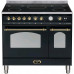 Standherd  LOFRA - DOLCEVITA INDUKTION - DOUBLE OVEN 90 cm - RNMD 96 MFTE/ 5I - Black - Messing Finish Range Cooker