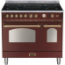 Standherd LOFRA - DOLCEVITA INDUKTION - DOUBLE OVEN 90 cm - RRD 96 MFTE/ 5I - Burgundy Messing Finish Range Cooker