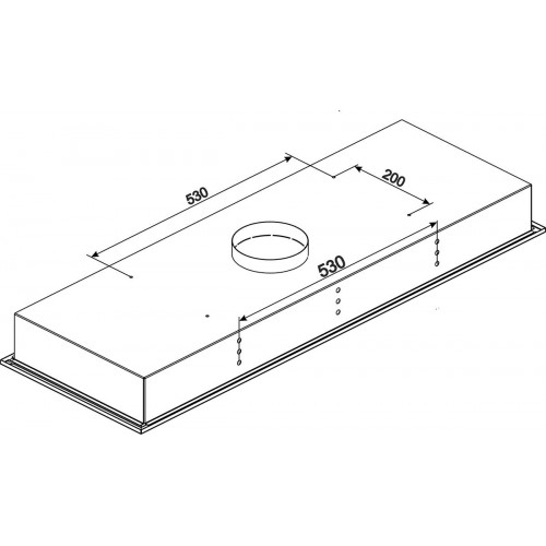 Baumann Aurora 9030 Edelstahl Deckenhaube 90 cm x 30cm  Dunstabzugshaube 857m³/h