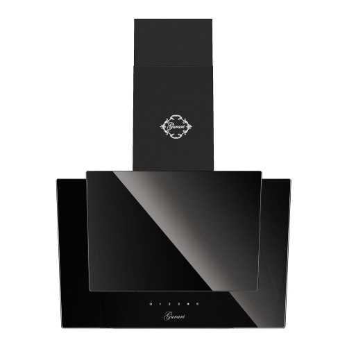 Gurari Kopffreihaube CH 6065E +Umluft.Dunstabzugshaube 60 cm, Wandhaube, Schwarz Glas