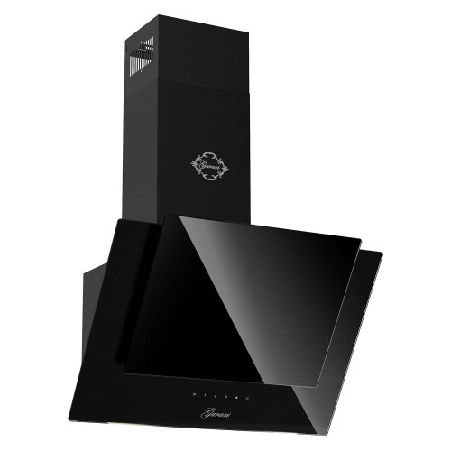 Gurari Kopffreihaube CH 6065E +Umluft.Dunstabzugshaube 60 cm, Wandhaube, Schwarz Glas