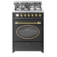 Gurari G 614 BL Retro Gas Standherd 60 cm Erdgas Fl.Gas 4 Kw WOK Gasgrill