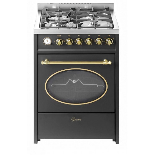 Gurari G 614 BL Retro Gas Standherd 60 cm Erdgas Fl.Gas 4 Kw WOK Gasgrill