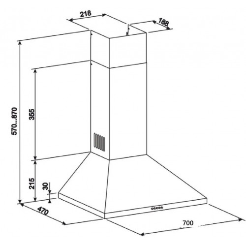 Gurari Wandhaube GCH C 147 IS 7 N Dunstabzugshaube 70cm 1000m³/h Edelstahl