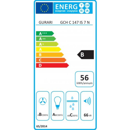 Gurari Wandhaube GCH C 147 IS 7 N Dunstabzugshaube 70cm 1000m³/h Edelstahl
