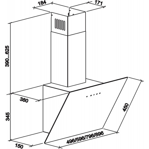 Gurari Wandhaube GCH D 286 BL 8 PRIME N+Umluft Gurari Wandhaube GCH D 286 BL 8 PRIME N+Umluft