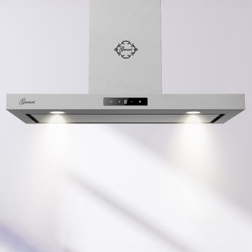 Gurari Gas-Standherd GCH E 818 X  Edelstahl Gas Elektro Standherd 90 cm 126 L +CH 5001 Dunstabzugshaube 90 cm,Edelstahl, Glas, 1000m³/h 