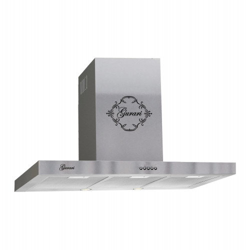 Gurari Gas-Standherd GCH E 818 X Edelstahl Gas Elektro Standherd 90 cm 126 L +GCH 461 IS 9 Dunstabzugshaube 90 cm, 1000m³/h, Edelstahl 