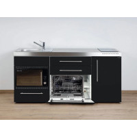 Stengel Miniküche MPGSMOS 180 KMG Schwarz 180 cm, Kühlschrank und Geschirrspüler
