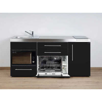 Stengel Miniküche MPGSMOS 180 KMG Schwarz 180 cm, Kühlschrank und Geschirrspüler Stengel Miniküche MPGSMOS 180 KMG Schwarz 180 cm, Kühlschrank und Geschirrspüler